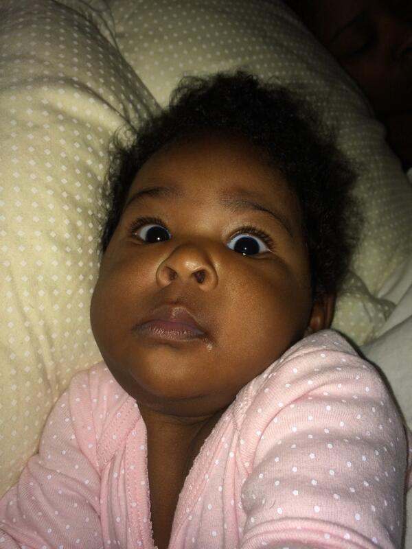 bskillz23's tweet photo. She's not feeling the morning paparazzi. #babyomg #babyoisabeauty http://t.co/SAKifgYILv