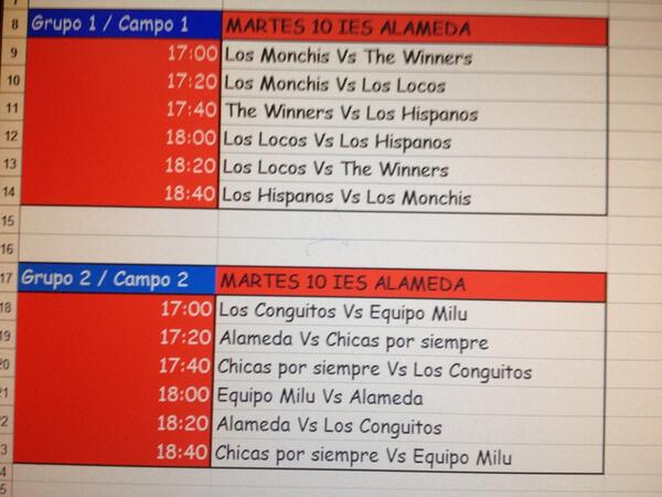 osunamadrid's tweet photo. Horarios del martes para la categoría infantil de nuestro torneo! #aupaosuna http://t.co/Nm5SfbBvK4