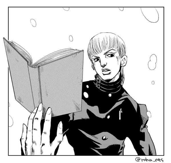 ジョジョワンドロ お題「本」全然うまくかけなかった(';ω;`)今回も5分押し #JOJO版深夜の真剣お絵描き60分一本勝負