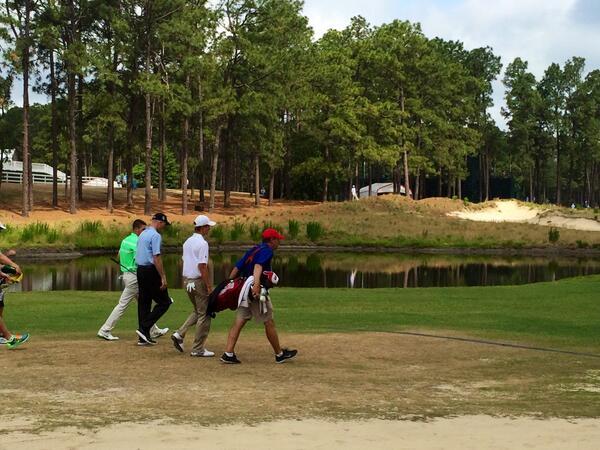 #USOpen first-timers @13maverickm and <a href="/bmciver32/">brandon mciver</a> are getting some first-hand information from veteran Jim Furyk.