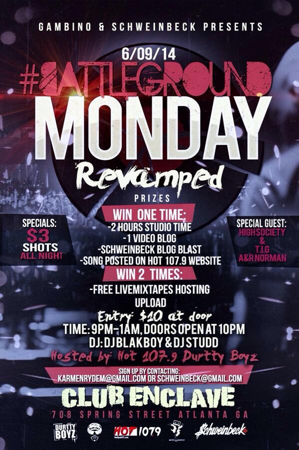 ZayDontTweet's tweet photo. We here tonight! #BattleGroundMdonday #HighSociety #LaTumba http://t.co/iqNBivitOi