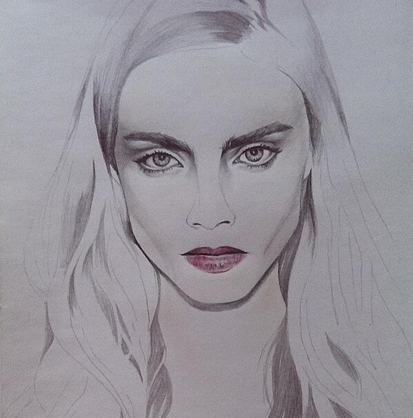 FabulousDrawing's tweet photo. Cara Delevigne Drawing Finished :') http://t.co/BGM3Ef2UEi