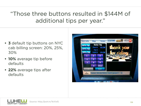 LukeW's tweet photo. The power of defaults. http://t.co/YBRJhPBNko