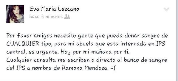 Eva_Lezcano's tweet photo. Necesitoo donante de cualquier tipo de sangre urgente!! Más deralles en la imagen.. favor RT http://t.co/g7vsSynQDQ