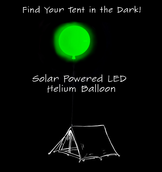 #GlastoGizmos Find your tent in the dark with a Solar Powered LED Helium Balloon. Available in many shapes and sizes!