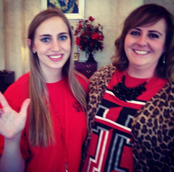 AmyTTUPFP's tweet photo. Got to see sweet @rachel_gray14 today!! Started as one of my Camp LEAD students and now she's a Red Raider!! http://t.co/8wYXt38usE