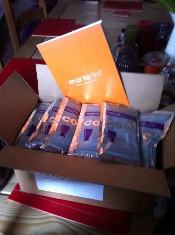 janerush20's tweet photo. Yay, box of 50 choc Exante shakes received!!! Yum yum xx http://t.co/18Mf0f5gbT