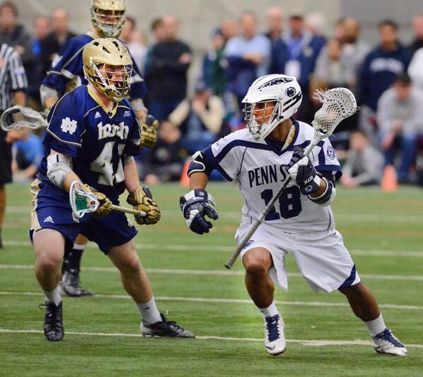 PicsLax's tweet photo. Lucas Maloney about to roll to the outside looking for the crease player to get the assist http://t.co/LyesDIAPtA