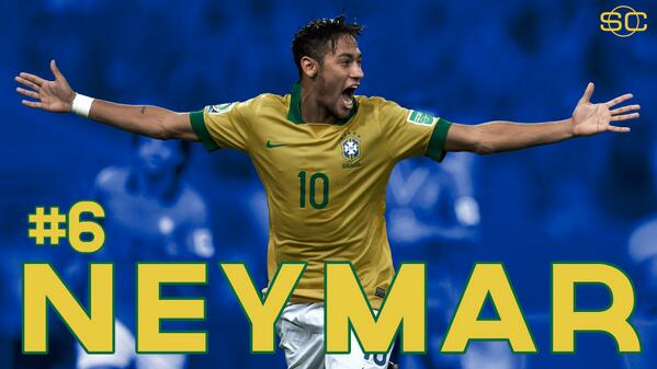 SportsCenter's tweet photo. Neymar is a name you’ll hear a lot this summer.
He's No. 6 on ESPNFC’s #WorldCupRank. » http://t.co/kDq820T8qE http://t.co/qyG8pqBZXY