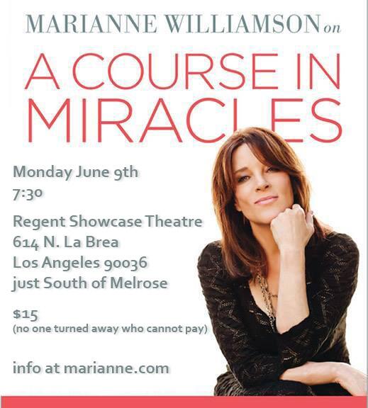 tonight we are at the Regent on La Brea with <a href="/marwilliamson/">Marianne Williamson</a> <a href="/MWforCongress/">Marianne Williamson </a>