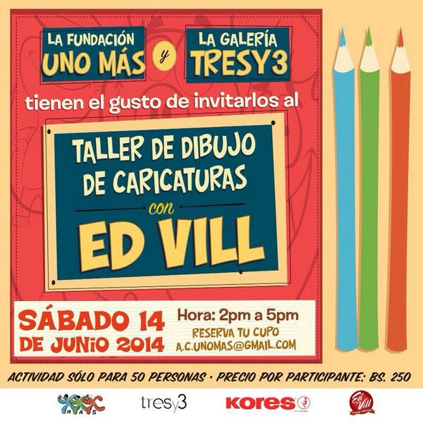 BobbyComedia's tweet image. Que buen plan RT @edvill: El sábado tendremos un taller de dibujo para los que quieran @fundacionunomas #PanasDown