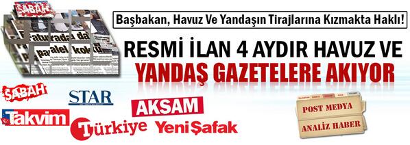 Resmi ilanların parası hep havuza akmış; 4 ayda 13 milyon tl reklam almışlar #HukukunÜstünlüğü