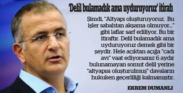 Hani paralel vardı 6 aydır kimseyi tutuklamadınız diyoruz. Müjdeyi veriyorlar: "Delil bulamadık ama uyduruyoruz."