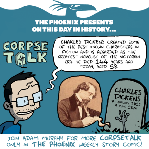 phoenixcomicuk's tweet image. We're remembering #CharlesDickens who died 144 years ago today. Weekly #CorpseTalk updates on on.fb.me/1tZ143e