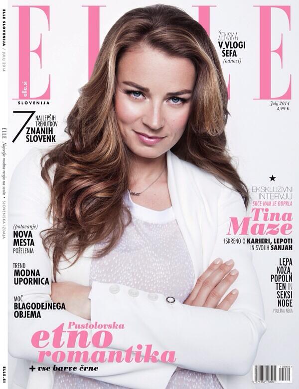 On the cover of Elle magazine. i like.