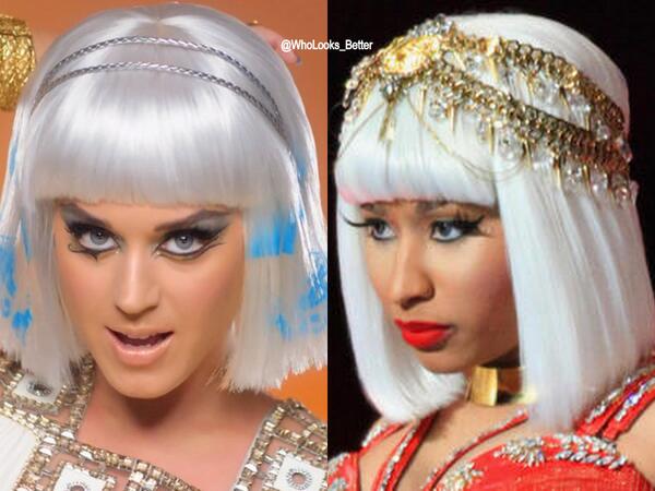 Who looks better in white hair?
Katy Perry VS Nicki Minaj
RT for Katy  
Fav for Nicki