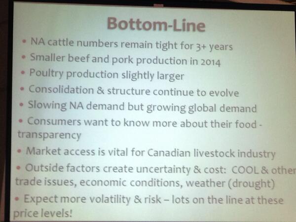 SK_StockGrowers's tweet photo. The bottom line for the #cattle industry according to @AnneDunford #ssga101 http://t.co/9wV0IAB9b0