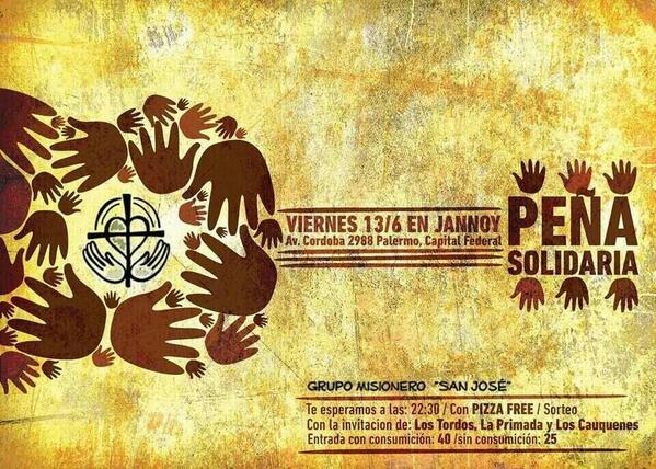 AgustinESosa's tweet photo. No te quedes sin entradas para el viernes! Consulta! #peñasolidaria  #interiorfest @ElTemploPalermo @JANNOYPALERMO http://t.co/AvubCWikEL