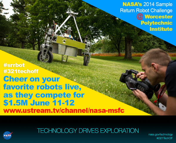 NASA's tweet photo. 18 teams of citizen inventors to compete in Sample Return Robot Challenge http://t.co/IAURqHPrcn #SRRbot #321techoff http://t.co/AMVGGO2HmX
