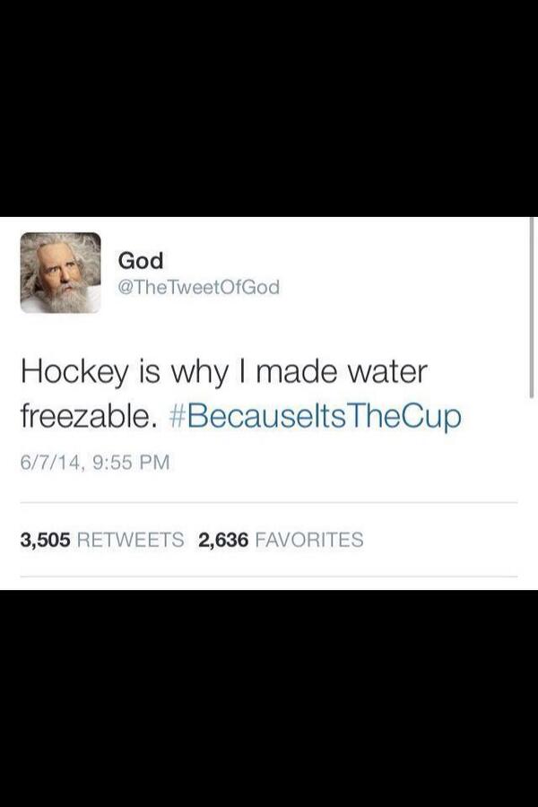 FilthiestGinos's tweet image. Even god loves playoff hockey #BecauseItsTheCup