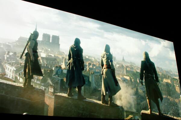 Ubisoft's tweet photo. “Unity is about carving out your own unique path through a huge immersive city.” #ACUnity #UbiE3 || http://t.co/yNd7HqCIUl