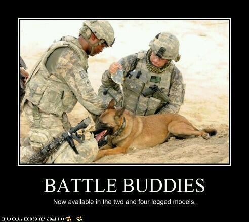 RT @catwahler: RT @iCombat_Stress @Linda_Wray430 Battle buddies. The four legged kind. #CombatLove #pjnet #CCOT #SOT