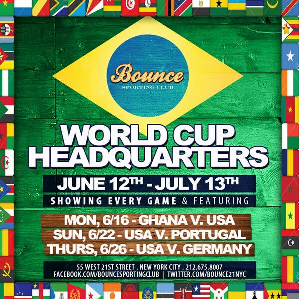 Bounce21NYC's tweet photo. #WorldCup2014 #soccer #ussoccer #viewingparty #sportsbar #sports #food #drink #funtimee #drinkwithus #bouncewithus http://t.co/SMmjk1aGTh
