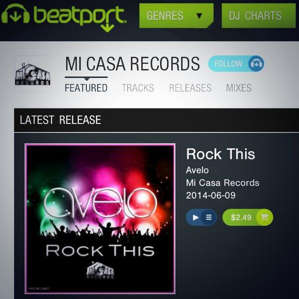 MiCasaRecords's tweet photo. @AveloOfficial continues to make his presence known > #RockThis out NOW @ #Beatport! #NewMusic http://t.co/bs43NRe3s4 http://t.co/W9pr9Jsihg