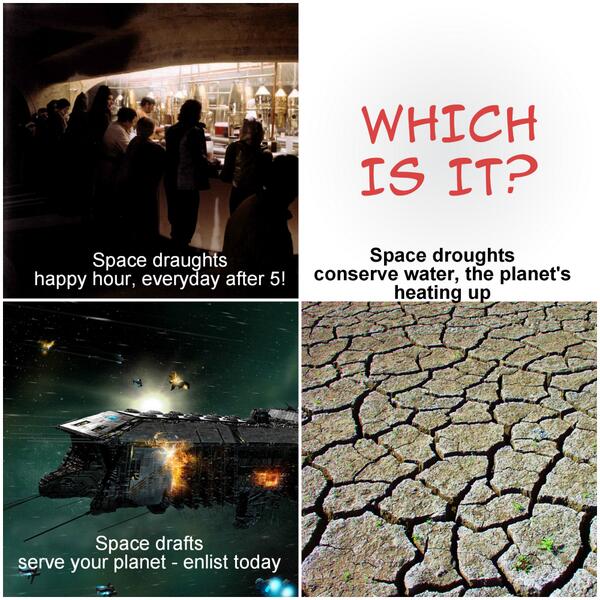 OSIRISREx's tweet photo. @MarsMaven @hetanquary @borderlandsbeer this #drought, #draft, #draught dilemma #ProbablyBeer #beer http://t.co/QnSNkeDRlz