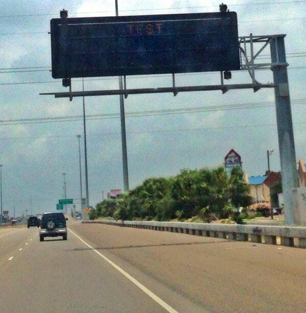 ryandekker's tweet image. Saw this driving in Corpus Christi, thought it was funny. Looks like it works! #liveDebugging #oops #nerdHumor