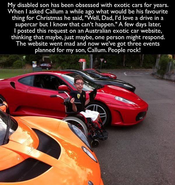 Know's tweet photo. Disabled child's dream come true! http://t.co/IUWLPiZg4M