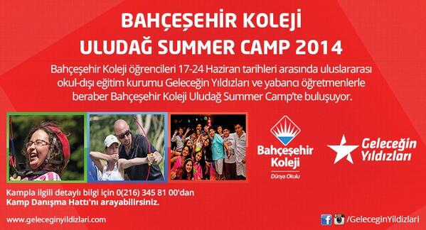 Bahçeşehir Koleji öğrencilerine özel unutulmayacak bir yaz kampı için geri sayım başladı ! #uludagsummercamp2014