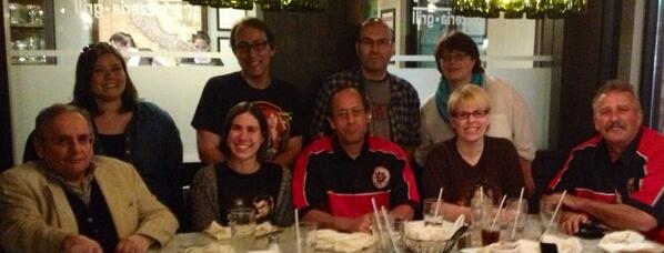 DalekDread's tweet photo. A Dalek at one end of the table, a doctor at the other end. This may be members last supper!  http://t.co/Bbg0hhdNFn