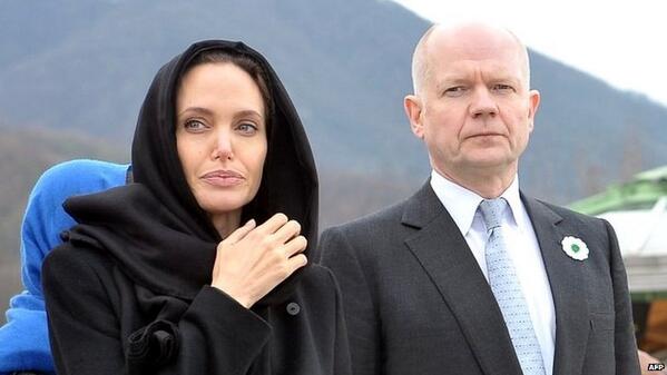 BBCNews's tweet photo. Sexual violence in war - Angelina Jolie and William Hague host global summit in London http://t.co/FQFhZMQNEl http://t.co/jYmUjhUiS4