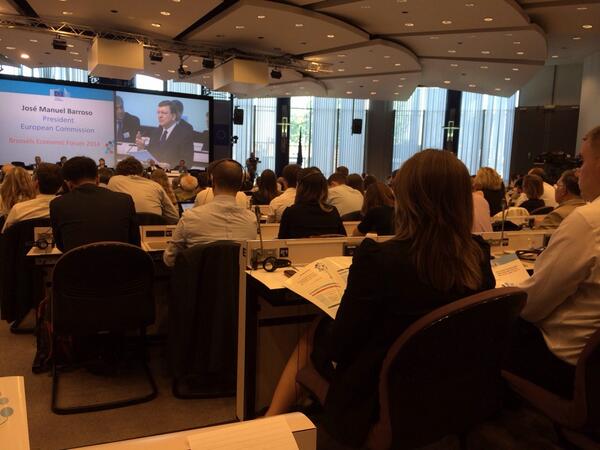 seanwhelanRTE's tweet image. Barosso in full flight at #BEF2014 - 15 mins overtime so far...