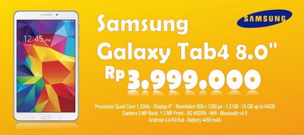 komplitzdotcom's tweet photo. @PromoUsaha Samsung Galaxy Tab4 8" visit http://t.co/P5qQjAx9u7 #Promoasik http://t.co/Vsx5pZZXys