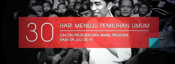 30 hari menuju Pesta Demokrasi! Sambut dalam kegembiraan, bersama Jokowi, pemimpin &amp; pejuang rakyat. #PresidenNomer2