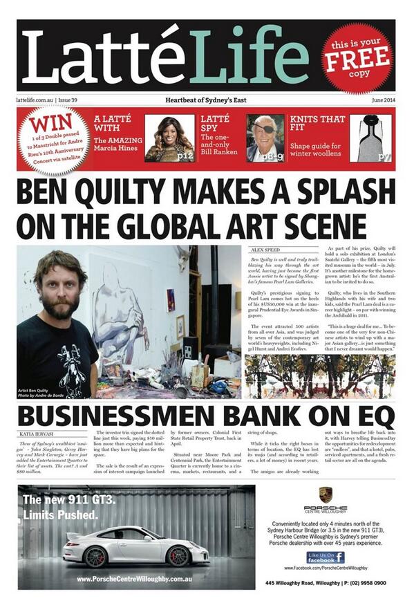 This month read our #BenQuilty exclusive as he becomes first Aussie signed to famed #PearlLam gallery #art <a href="/BenQuilty/">Ben Quilty</a>