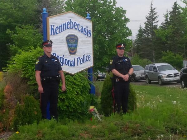 Rothesay_town's tweet photo. Wreath laying service at the Kennebecais  Police Force Headquarters http://t.co/52RNXY7OqF