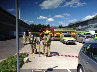 Hazmat Spillage in stevenage today, Area sealed off and all made safe by crews.