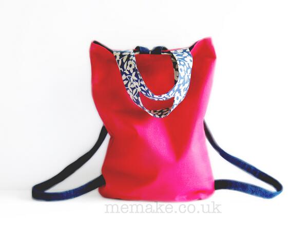 memake's tweet image. New backpack tote in pink etsy.com/listing/192413… @Etsy @EtsyUK  #memake