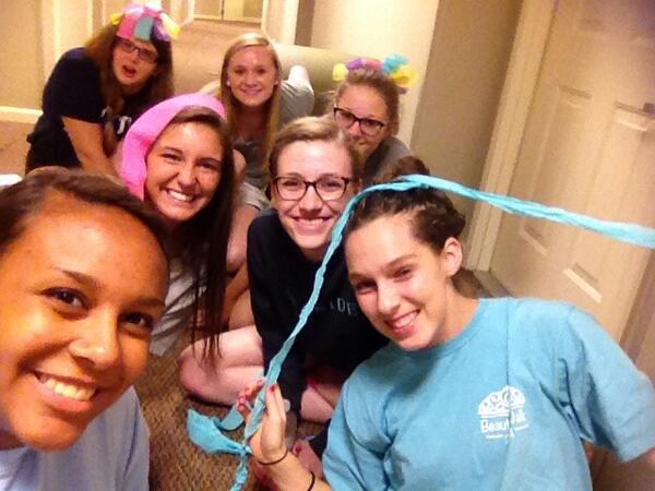 Late night decorating fun! #camelliafamilia #ALgirlsstate2014 <a href="/alabamaAGS/">Alabama Girls State</a>