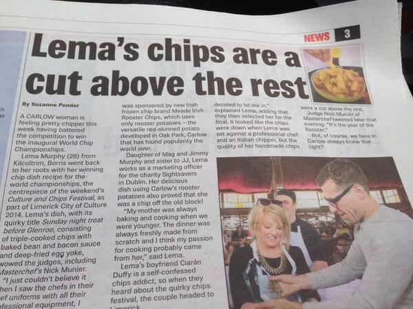 lemamurphy's tweet image. @CWnationalist thanks for the lovely article on the #chips14 win @cultureandchips the prize that keeps on CHIPin