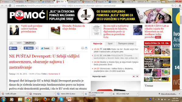 Vesna_Radojevic's tweet photo. Neviđen blam Blica. Vest je prvo bila povučena, a onda greškom opet puštena sa naznakom NE PUŠTAJ! http://t.co/Zuu1713Dcb