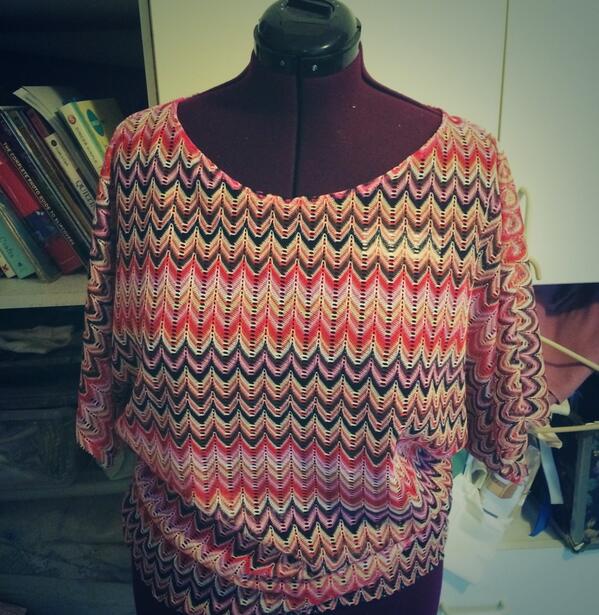 ThreadySetGo's tweet image. Work in progress...dolman sleeve top, copied from a favorite. Fabric: 1 yd sweater knit from @JoAnn_Stores remnants.