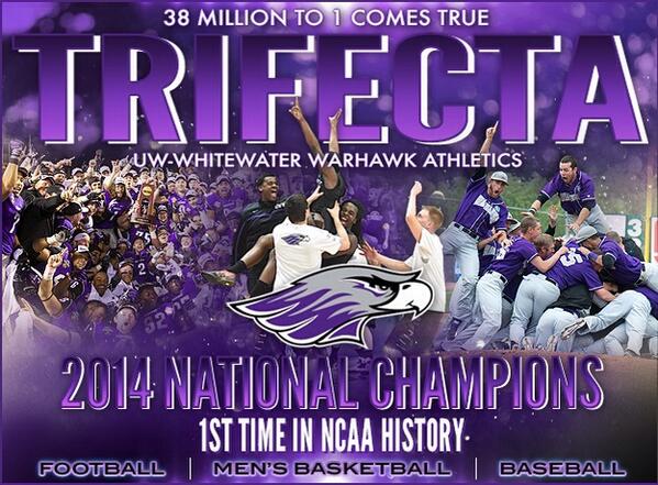 UWWAthletics's tweet image. Two weeks ago, 38 Million to 1 came true as @WarhawkFootball @UWWMensHoops &amp;amp; @UWWBaseball made history! #WarhawkPride