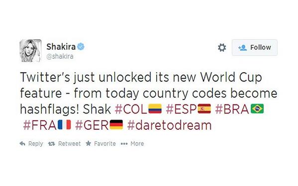 Telegraph's tweet photo. Twitter introduces hashflags for World Cup tweets http://t.co/bWs8t7E510 http://t.co/y0da7Q1mtA