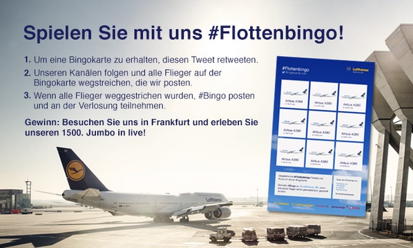 Lufthansa_DE's tweet photo. #Flottenbingo: Jetzt geht’s los! Retweeten und gewinnen. Teilnahmebedingungen unter: http://t.co/AIoa7Mg5D3 http://t.co/2kSTztua2D