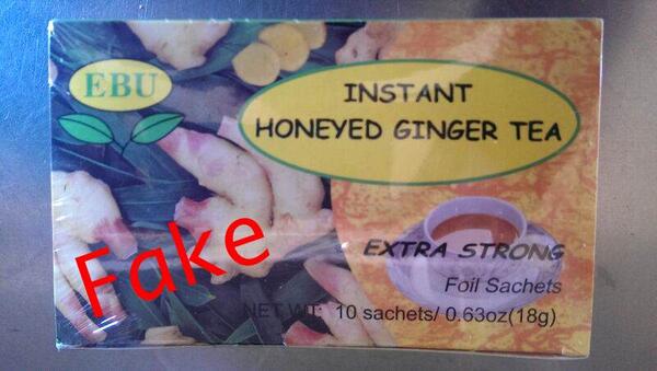 FAKE Instant Honeyed Ginger Tea with similar packaging has been found DO NOT buy. sellers will be prosecuted.