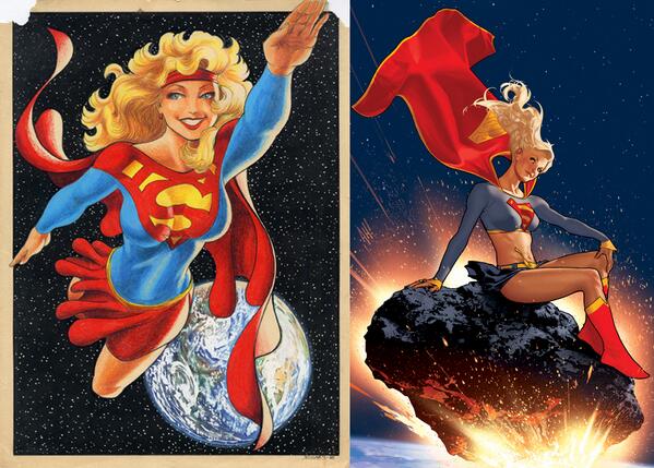 AH_AdamHughes's tweet photo. Supergirl, 1986 and 2006. Dunno if practice makes perfect, but it sure helps. #fromtheAHvault http://t.co/tbB6mHFsrB